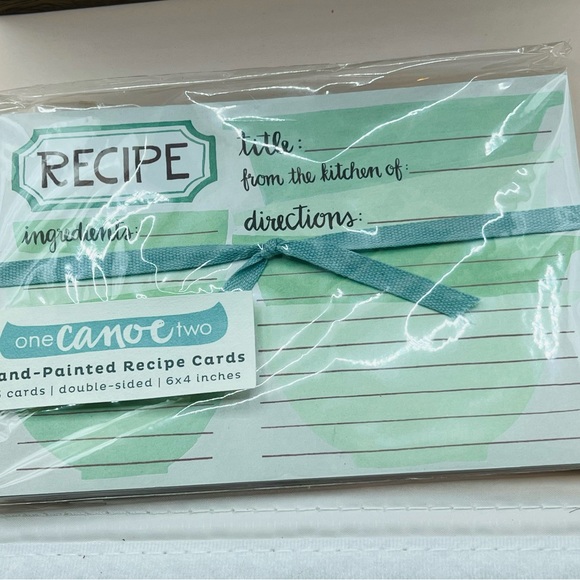 Acacia Recipe Box With Hinged Lid By  1canoe2 - Includes 20 4” X 6” Cards - NWOB - Picture 5 of 6